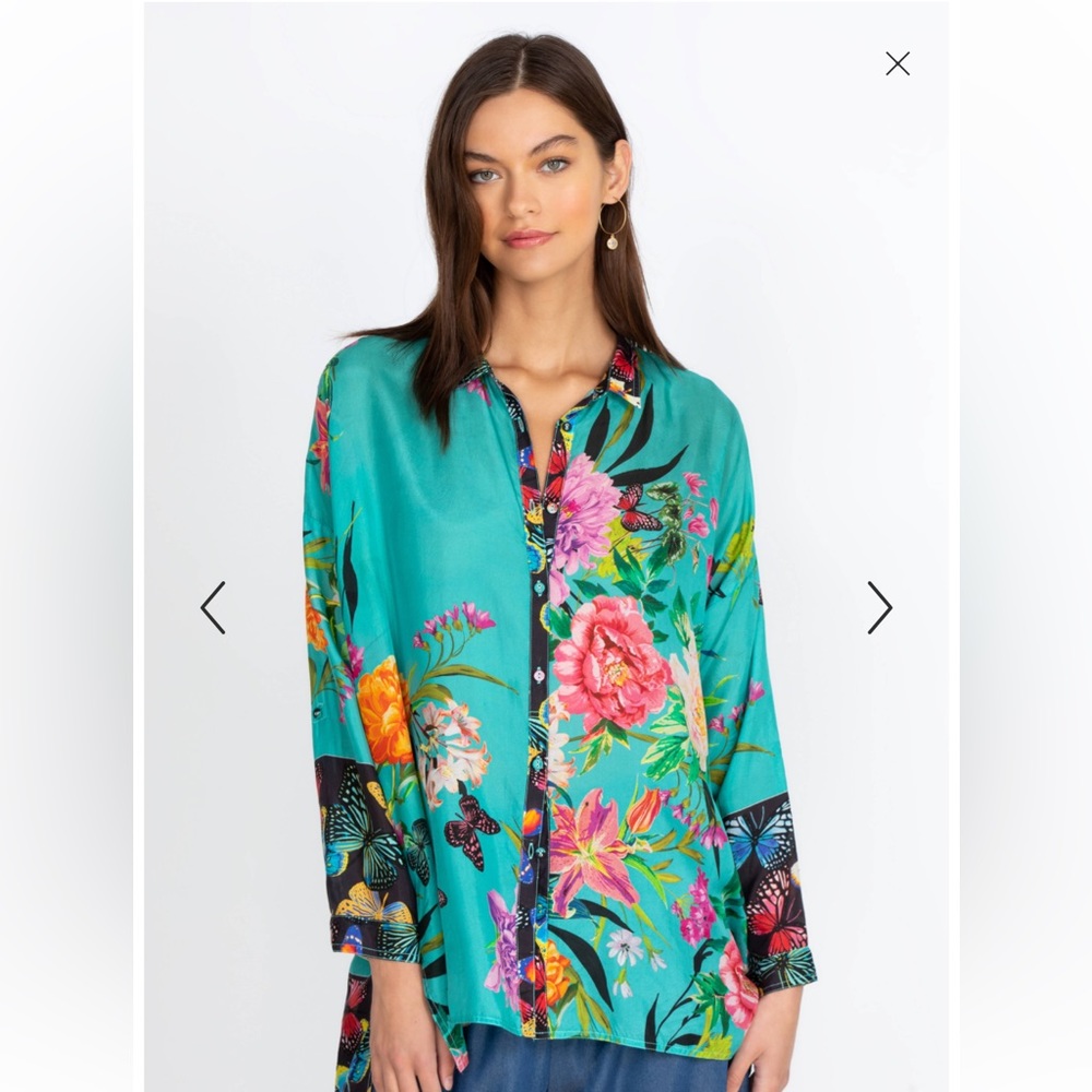 Johnny Was Panya Karis Button Down Silk